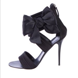 Giuseppe zanotti black satin sandals